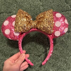 Disney Pink and Gold Minnie Mouse Ears